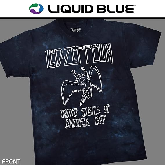 Buy Liquid Blue Men's Led Zeppelin USA Tour '77 T-Shirt, Multi